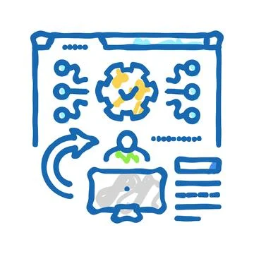 System evaluation analyst icon doodle illustration Stock Illustration