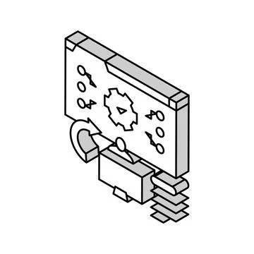 System evaluation analyst isometric icon vector illustration イラスト素材