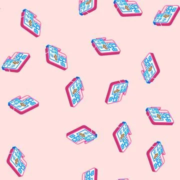 System evaluation analyst isometric icon seamless pattern イラスト素材