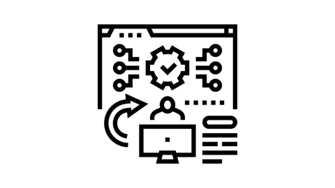 System evaluation analyst line icon animation Stock Footage 326132093