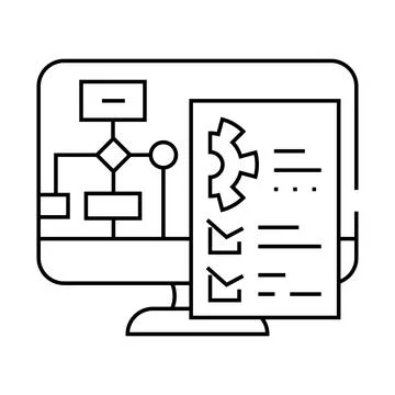System evaluation analyst line icon vector illustration Stock Illustration