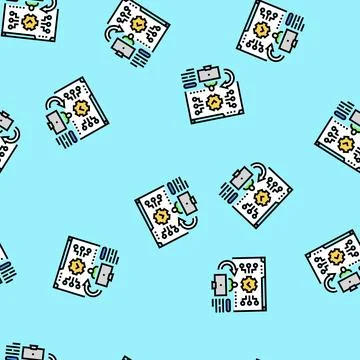 System evaluation analyst vector seamless pattern Stock Illustration