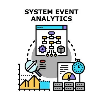 System event analytics processing data and optimizing performance 스톡 일러스트