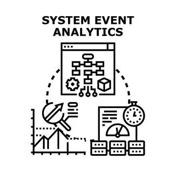 System event analytics processing data and optimizing performance イラスト素材