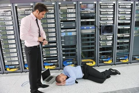 System fail situation in network server room Stock Photos