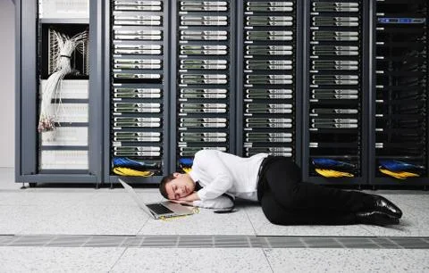 System fail situation in network server room Stock Photos