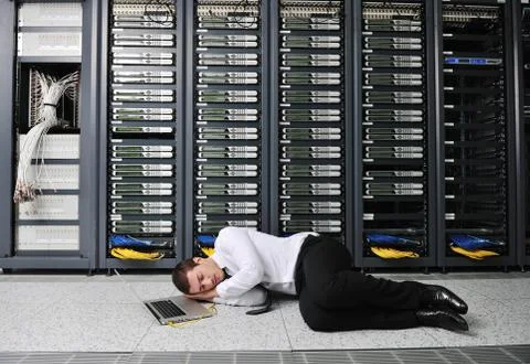 System fail situation in network server room Stock Photos
