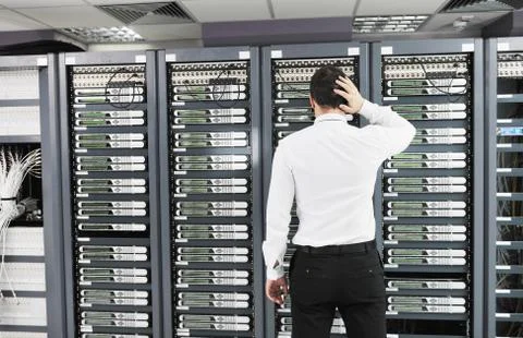 System fail situation in network server room Stock Photos