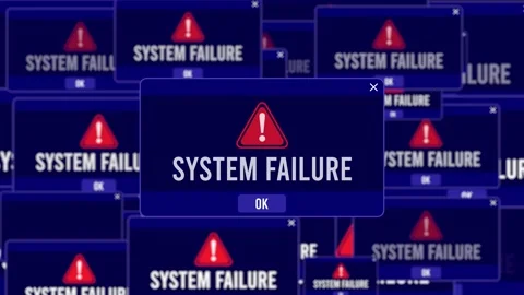 System Failure Alert Warning Error Window Pop-up Notification Box Stock Footage 244027842