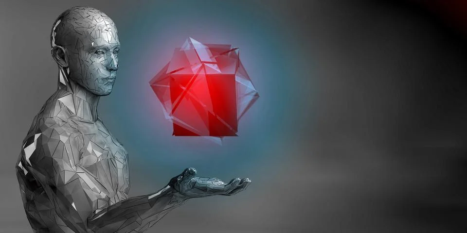 System Failure Concept Through Polygon And Illumination イラスト素材