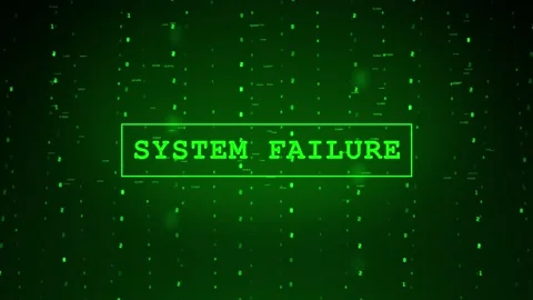 SYSTEM FAILURE error message flashing on screen Animation. computer, hacking Video stock 157758588