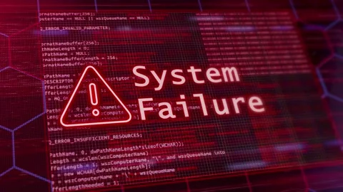 System Failure hacked, warning alert message screen 4k Animation. hacking attack Stock Footage 176943825