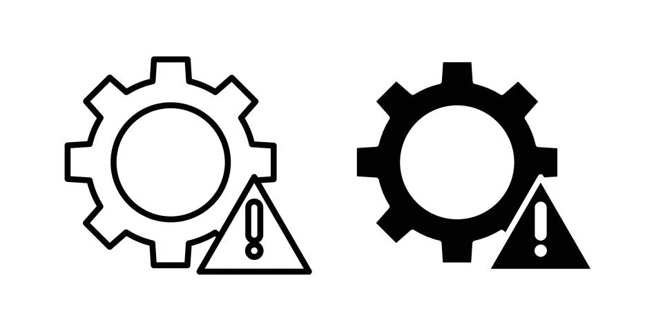 System failure icon set modern line and solid style collection. イラスト素材