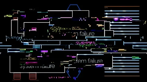System failure messages disappear from the computer screen and the program Stock Footage 105949021