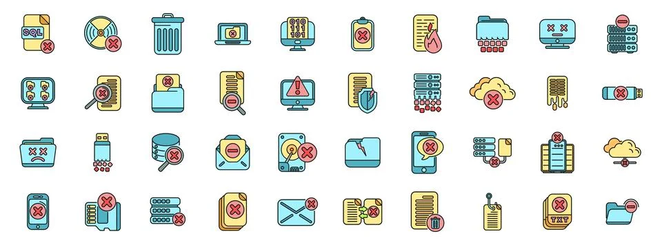 System failure preventing data processing, creating difficulties for inform.. Illustrazione stock