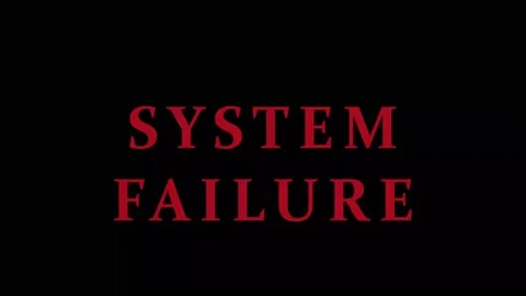 System Failure text glitching in cinematic motion against dark background w.. Stock Footage 343413621