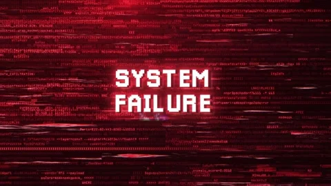 System Failure Warning Over Cybersecurity Glitch Error Animated Background Stock Footage 317565676