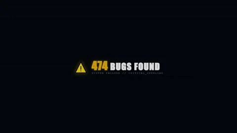 System failure warning screen with bugs found error message Stock Footage 342147736