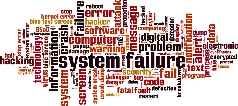 System failure word cloud Stock Illustration