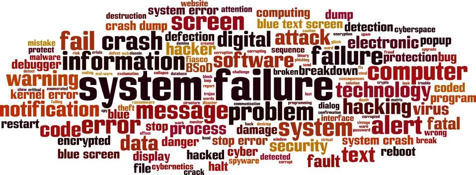 System failure word cloud Stock Illustration