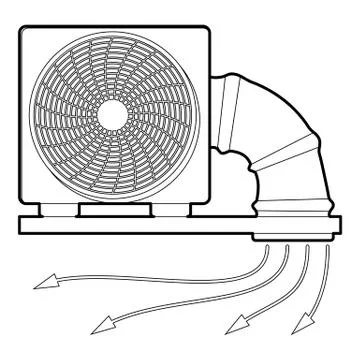 System fan and pipe icon, outline style Ilustración de archivo
