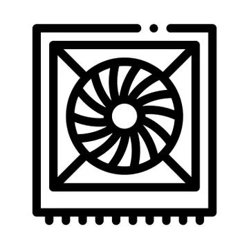 System fan computer component black icon vector illustration Stock Illustration