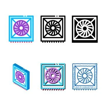 System fan computer component color styles icon vector Stock-Illustration