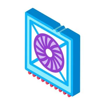 System fan computer component isometric icon vector illustration Illustrazione stock