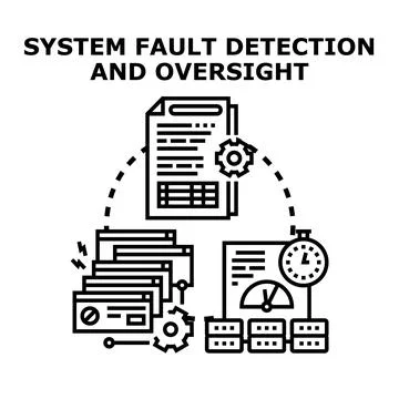 System fault detection and oversight process vector concept Stock Illustration