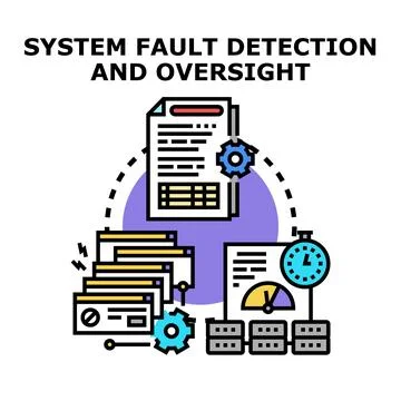 System fault detection and oversight process vector concept Stock Illustration