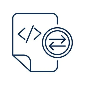 System files exchange monochrome linear icon Stock Illustration