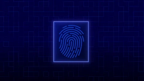 System Fingerprint Scanning Biometric Security Devices Video Background Stock Footage 342472755