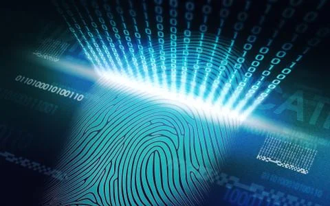 The system of fingerprint scanning - biometric security devices 스톡 일러스트