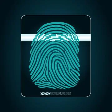 The system of fingerprint scanning - biometric security devices Stock Illustration