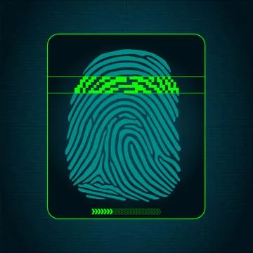 The system of fingerprint scanning - biometric security devices Stock Illustration