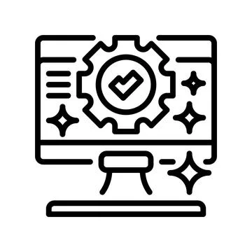 System Fix Line Icon, Outline Symbol for Repair Tasks, Issue Resolution, Ma.. Stock-Illustration