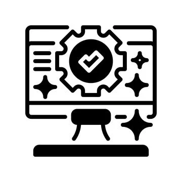 System Fix Line Icon, Outline Symbol for Repair Tasks, Issue Resolution, Ma.. Stock Illustration