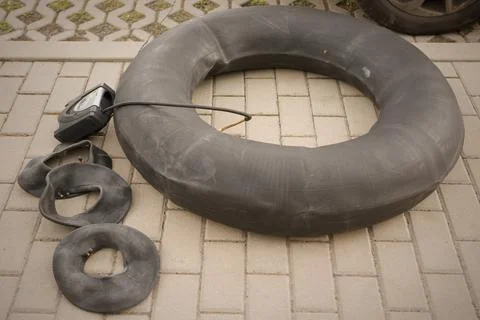 System of floating light stand with folding platform for on water photography Stock Photos