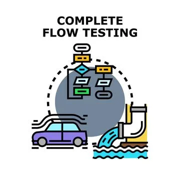System flow testing complete process concept 스톡 일러스트