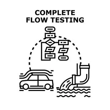 System flow testing complete process concept Stock Illustration