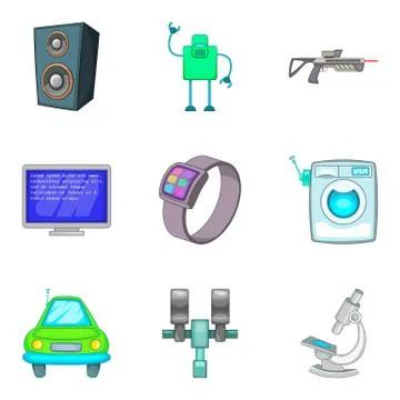 System framework icons set, cartoon style Stock Illustration