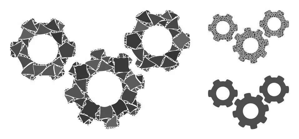 System gears Composition Icon of Trembly Elements Illustrazione stock