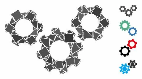 System gears Composition Icon of Unequal Elements Stock Illustration