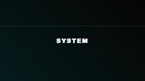 System glitch text effect displayed with digital distortion and chromatic Stock-Footage 346190580