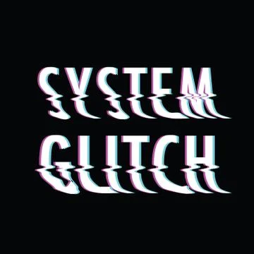 System glitch text Stock Illustration