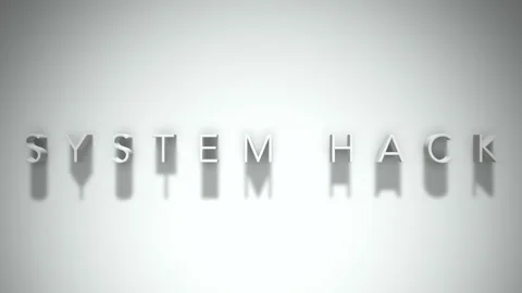 System hack 3D title animation with shadows on a white background Stock Footage 297515355