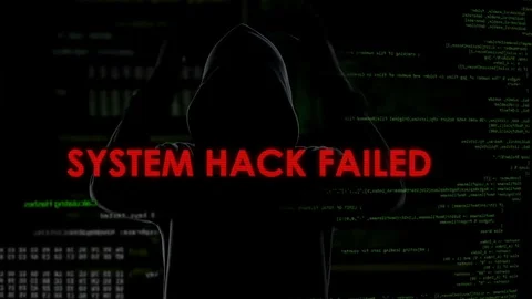 System hack failed, unsuccessful attempt to crack password, angry criminal Stock Footage 84532969