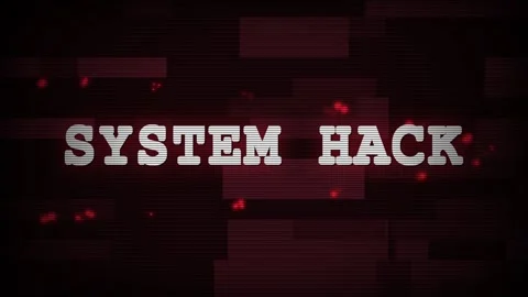System Hack Warning Message with Digital Glitch and Noise Effects Stock Footage 336619719
