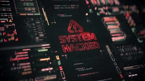 System Hacked Alert on Digital Computer Screen Stock Footage 334137167