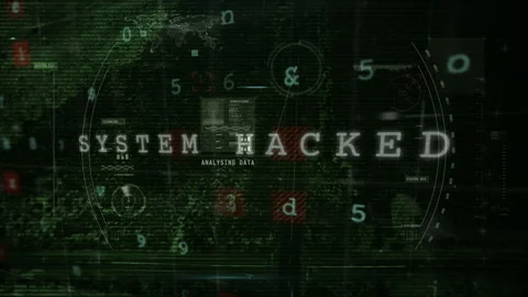 System hacked and analyzing data animation over digital interface with numbers Stock Footage 305432676